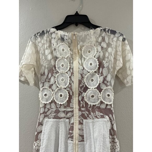Anthropologie Dress x Beguile by Byron Lars Carissima Sheath Ivory wedding sz 00 - Picture 11 of 11